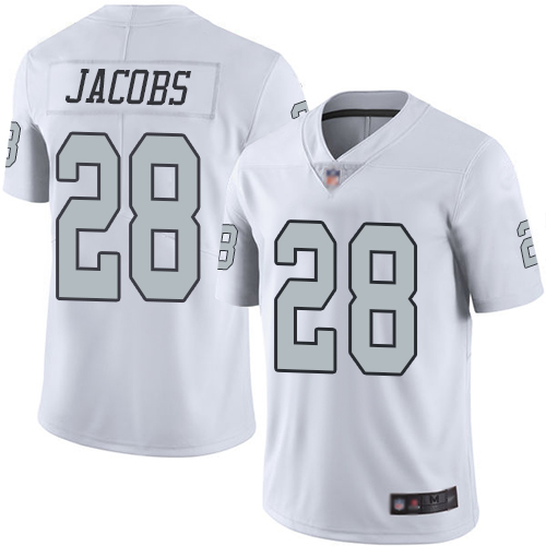 Men Oakland Raiders Limited White Josh Jacobs Jersey NFL Football 28 Rush Vapor Untouchable Jersey
